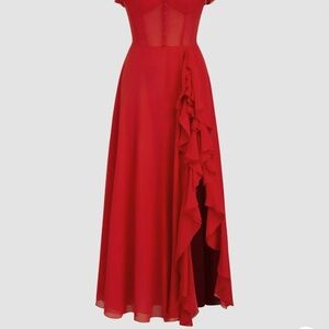 Cider Vibrant Red Strapless Dress